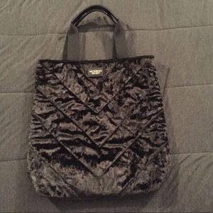 Victoria Secret Black Velvet Tote Bag